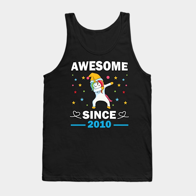 Dabbing unicorn awesome since 2010 Tank Top by madani04